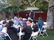 Group eating dinner.