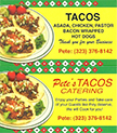 Pete's Tacos Catering (323) 376-8142