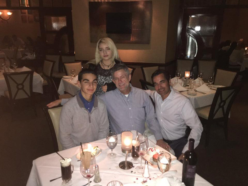 The family at Ruth's Chris in 2016