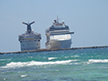 Celebrity Equinox and Carnival Paradise docked at Cost Maya