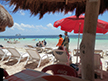 Military patrolling the beach.