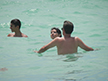 David, Miranda and Steve swimming in Miami Beach