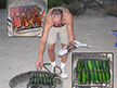 Steve at Saturday's Pot Luck Dinner. Babyback Ribs, Sausages, Zuchinni were just a sampling of the potluck dinner.