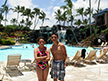 Miranda and Johnny at a pool at Waikola Hilton