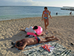 Sunning at the beach in Waikiki