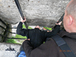 Johnny kissing the Blarney Stone