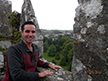 Steve acting like he's not nervous that high on top of Blarney Castle