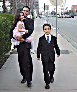 Steve, Johnny and Miranda after adoption on January 20, 2006