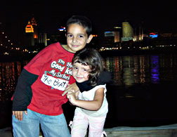 Johnny and Miranda outside of Mike Finks Restaurant - Covington, Kentucky