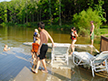 Swimming off the dock at Tim's