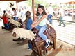 Miranda on a rocking horse