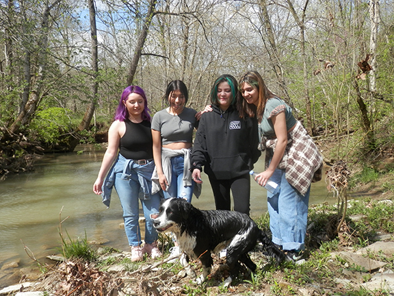 Girls at Willow Branch Creek, Bracken County, KY.