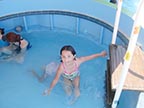 Miranda in the pool on the ship