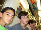 Johnny and Christian on the subway