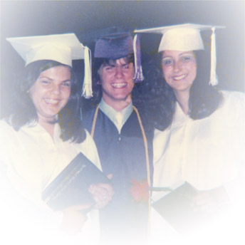 Patricia, Ron & Maria, Graduation 1975