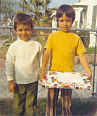 Bryan, Steve's little brother, and Steve in 1971