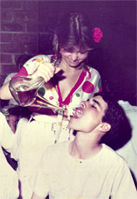 Steve drinking in Spain - 1985