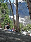 Steve and Miranda resting on our way to the top of Nevada Falls