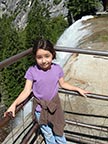 Miranda at the top of Nevada Falls in Yosemite